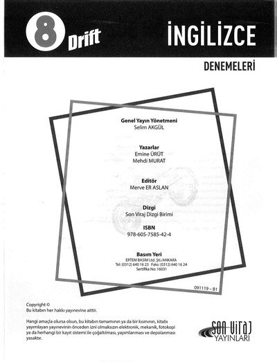 DRİFT İNGİLİZCE DENEMELERİ Fotokopinci -