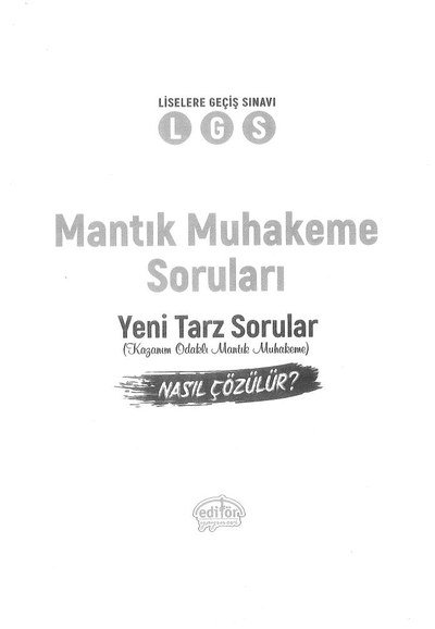 LGS MANTIK MUHAKEME SORULARI YENİ TARZ SORULAR Fotokopinci -