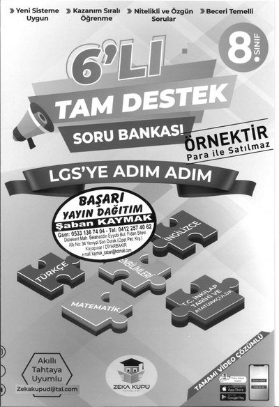 6'LI TAM DESTEK SORU BANKASI LGS'YE ADIM ADIM Fotokopinci -