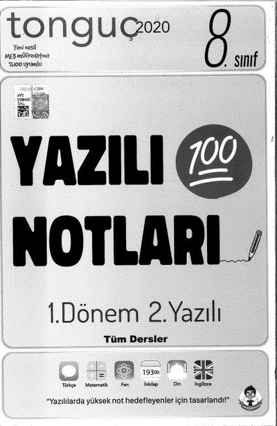 YAZILI NOTLARI 100 1. DÖNEM 2. YAZILI TÜM DERSLER Fotokopinci -