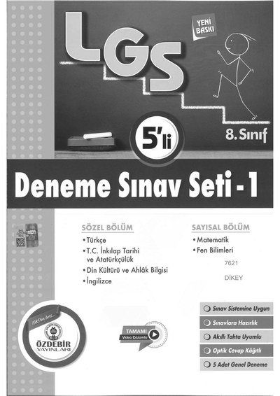 LGS DENEME SINAV SETİ -1 5'Lİ Fotokopinci -