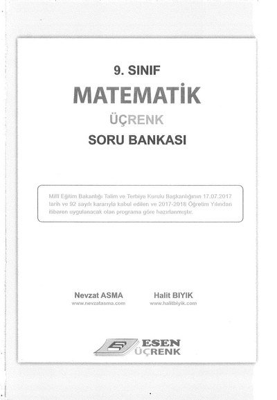 MATEMATİK ÜÇRENK SORU BANKASI Fotokopinci -