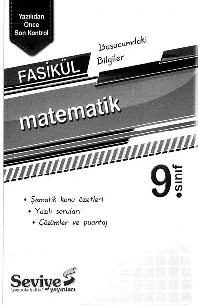 MATEMATİK FASİKÜL BAŞUCUMDAKİ BİLGİLER