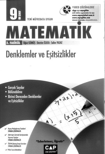 MATEMATİK 2. FASİKÜL DENKLEMLER VE EŞİTSİZLİKLER Fotokopinci -