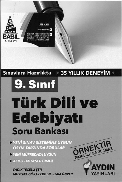 TÜRK DİLİ VE EDEBİYATI SORU BANKASI Fotokopinci -