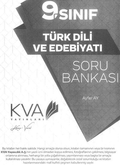 TÜRK DİLİ VE EDEBİYATI SORU BANKASI Fotokopinci -