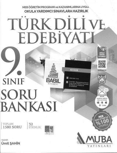 TÜRK DİLİ VE EDEBİYATI SORU BANKASI Fotokopinci -
