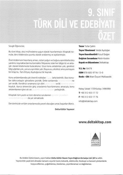 TÜRK DİLİ VE EDEBİYATI ÖZET Fotokopinci -