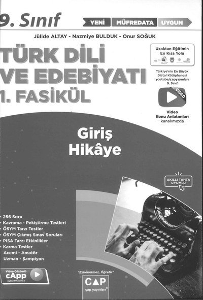 TÜRK DİLİ VE EDEBİYATI 1. FASİKÜL GİRİŞ HİKAYE Fotokopinci -