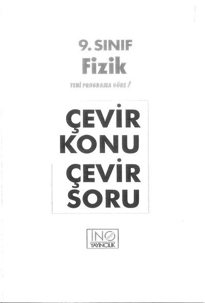 ÇEVİR KONU ÇEVİR SORU FİZİK Fotokopinci -