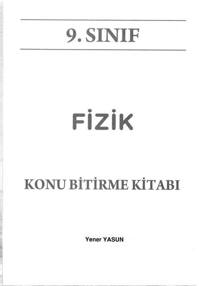 FİZİK KONU BİTİRME KİTABI Fotokopinci -