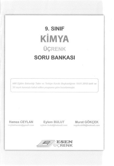 KİMYA ÜÇRENK SORU BANKASI Fotokopinci -