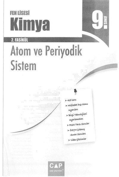 FEN LİSESİ 2. FASİKÜL ATOM VE PERİYODİK SİSTEM Fotokopinci -