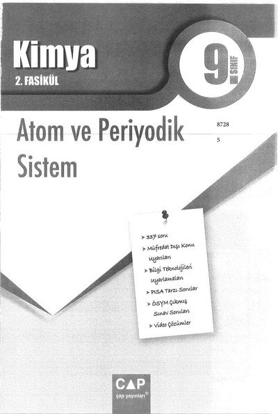 KİMYA 2. FASİKÜL ATOM VE PERİYODİK SİSTEM Fotokopinci -