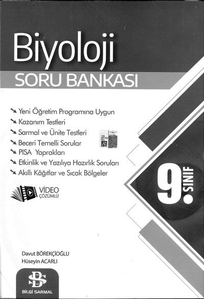 BİYOLOJİ SORU BANKASI VİDEO ÇÖZÜMLÜ Fotokopinci -