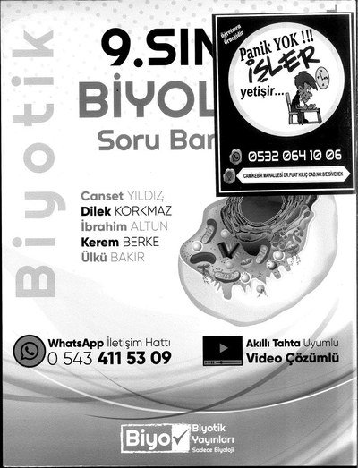 BİYOLOJİ SORU BANKASI BİYOTİK Fotokopinci -