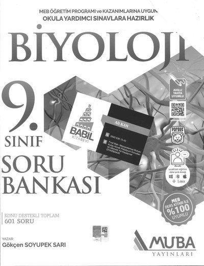 BİYOLOJİ SORU BANKASI 601 SORU Fotokopinci -