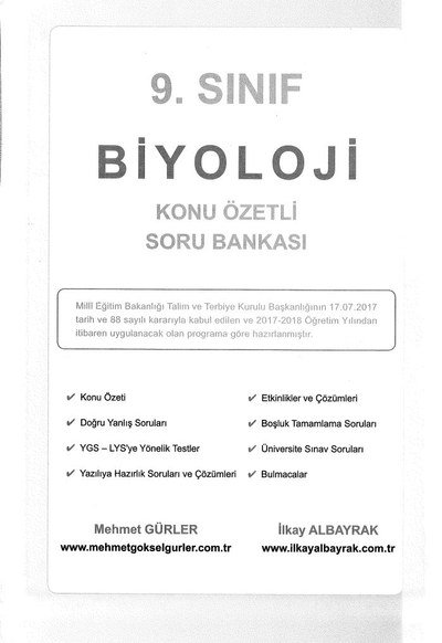 BİYOLOJİ KONU ÖZETLİ SORU BANKASI Fotokopinci -
