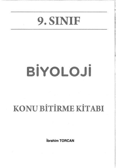 BİYOLOJİ KONU BİTİRME KİTABI