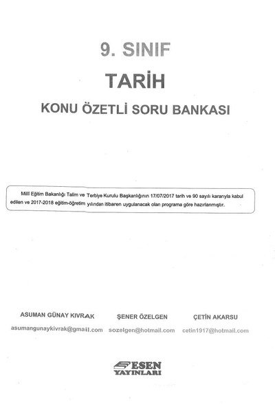 TARİH KONU ÖZETLİ SORU BANKASI Fotokopinci -