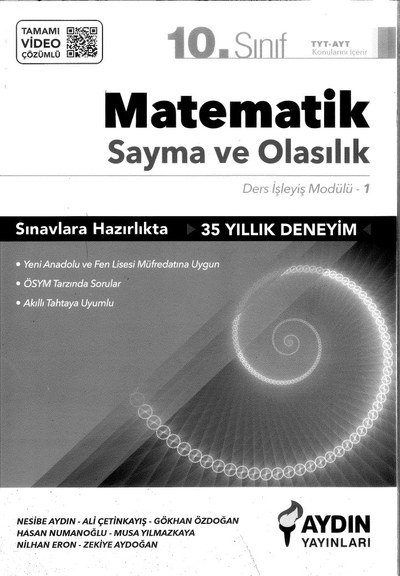 MATEMATİK SAYMA VE OLASILIK 35 YILLIK DENEYİM Fotokopinci -