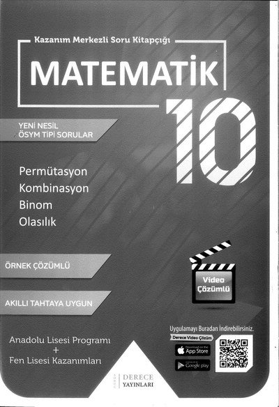 MATEMATİK PERMÜTASYON KOMBİNASYON BİNOM OLASILIK Fotokopinci -