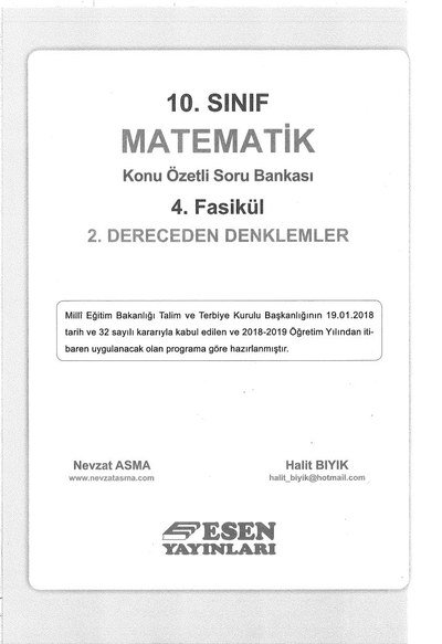 MATEMATİK KONU ÖZETLİ SORU BANKASI 4. FASİKÜL 2. DERECEDEN DENKLEMLER Fotokopinci -