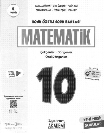 KONU ÖZETLİ SORU BANKASI MATEMATİK ÇOKGENLER DÖRTGENLER ÖZEL DÖRTGENLER Fotokopinci -