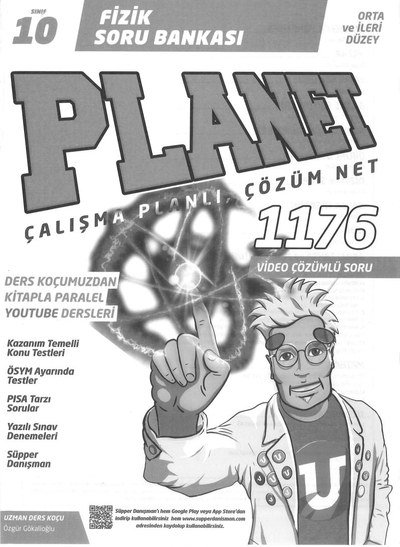 FİZİK SORU BANKASI PLANET ÇALIŞMA PLANLI ÇÖZÜM NET 1176 SORU Fotokopinci -