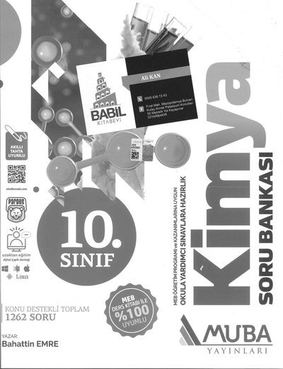 KONU DESTEKLİ TOPLAM 1262 SORU KİMYA Fotokopinci -