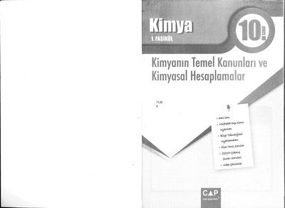 KİMYA 1. FASİKÜL KİMYANIN TEMEL KANUNLARI VE KİMYASAL HESAPLAMALAR Fotokopinci -