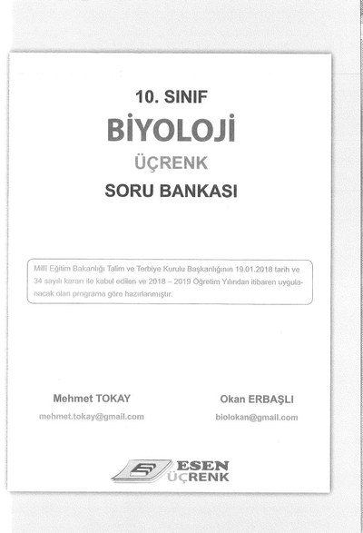 BİYOLOJİ ÜÇRENK SORU BANKASI