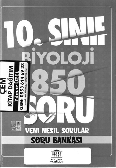 BİYOLOJİ 850 SORU YENİ NESİL SORULAR SORU BANKASI