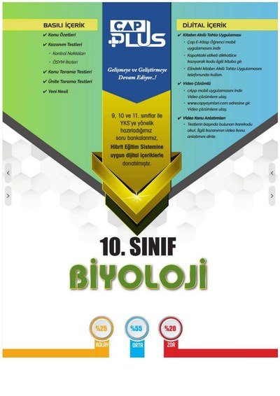 BİYOLOJİ SORU BANKASI