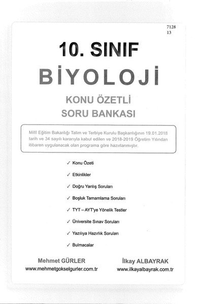 BİYOLOJİ KONU ÖZETLİ SORU BANKASI Fotokopinci -