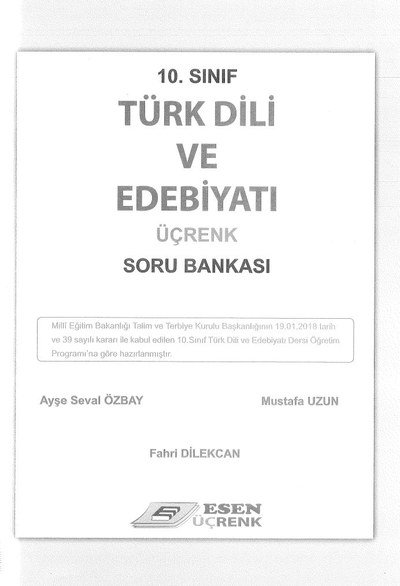 TÜRK DİLİ VE EDEBİYATI ÜÇRENK SORU BANKASI