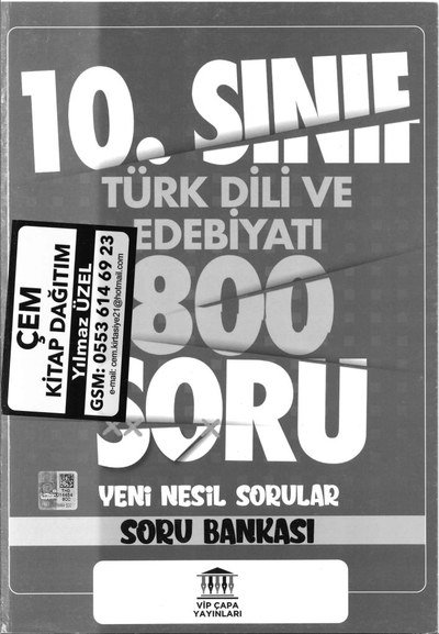 TÜRK DİLİ VE EDEBİYATI 800 SORU YENİ NESİL SORULAR SORU BANKASI Fotokopinci -