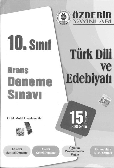 BRANŞ DENEME SINAVI TÜRK DİLİ VE EDEBİYATI 15 DENEME 300 SORU Fotokopinci -