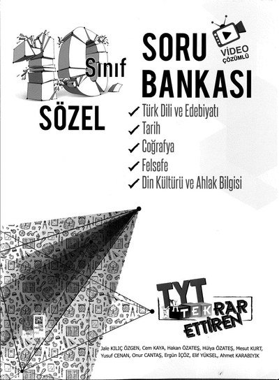 SÖZEL SORU BANKASI TYT TEKRAR ETTİREN VİDEO ÇÖZÜMLÜ Fotokopinci -