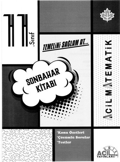 SONBAHAR KİTABI TEMELİNİ SAĞLAM AT ACİL MATEMATİK Fotokopinci -