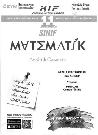 MATEMATİK ANALİTİK GEOMETRİ Fotokopinci -