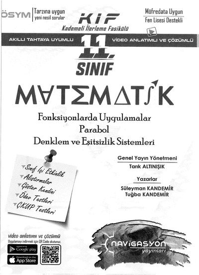 MATEMATİK FONKSİYONLARDA UYGULAMALAR PARABOL DENKLEM VE EŞİTSİZLİK SİSTEMLERİ Fotokopinci -