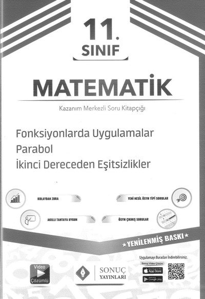 MATEMATİK SORU KİTAPÇIĞI FONKSİYONLARDA UYGULAMALAR PARABOL 2. DERECEDEN EŞİTSİZLİKLER Fotokopinci -