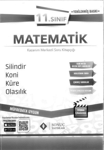MATEMATİK SORU KİTAPÇIĞI SİLİNMDİR KONİ KÜRE OLASILIK