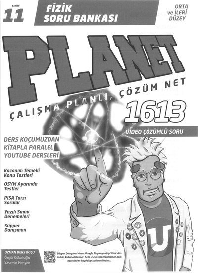 FİZİK SORU BANKASI PLANET ÇALIŞMA PLANLI ÇÖZÜM NET 1613 SORU Fotokopinci -