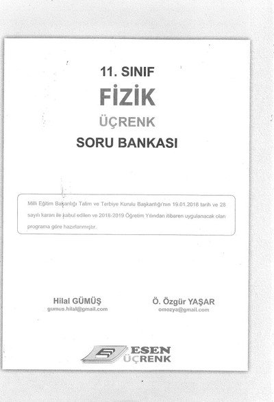 FİZİK ÜÇRENK SORU BANKASI Fotokopinci -