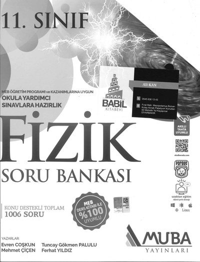 FİZİK SORU BANKASI KONU DESTEKLİ TOPLAM 1006 SORU Fotokopinci -