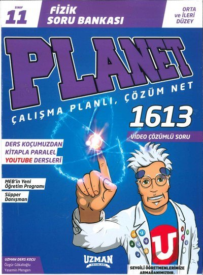 FİZİK SORU BANKASI PLANET ÇALIŞMA PLANLI ÇÖZÜM NET 1613 SORU Fotokopinci -