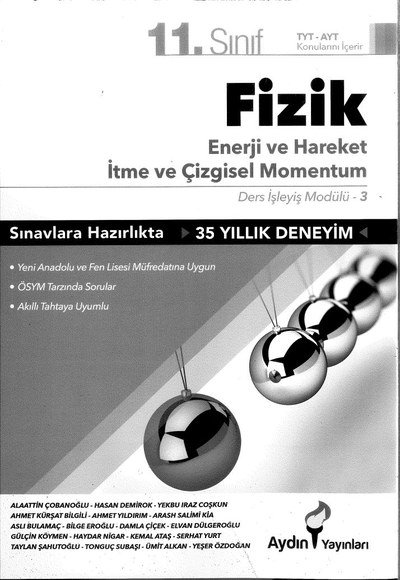 FİZİK ENERJİ VE HAREKET İTME VE ÇİZGİSEL MOMENTUM Fotokopinci -