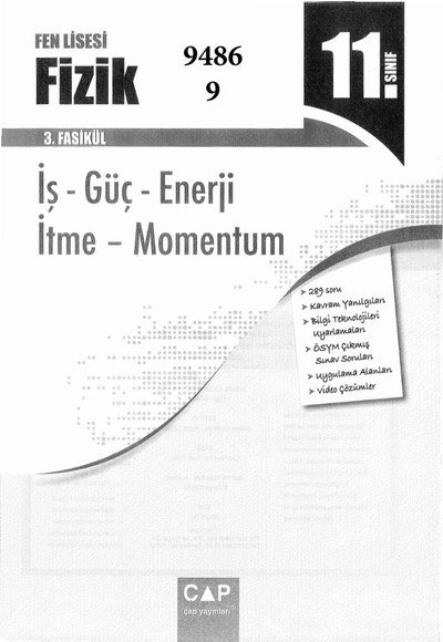 FİZİK 3. FASİKÜL İŞ GÜÇ ENERJİ İTME MOMENTUM Fotokopinci -
